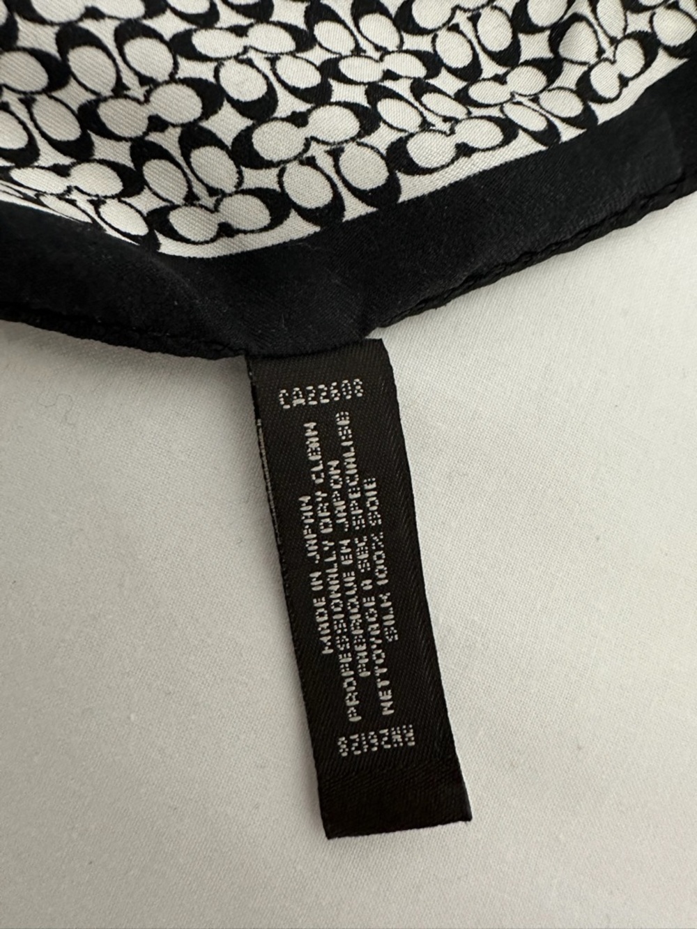 Coach Black & White Signature Silk Scarf - Picture 7 of 11